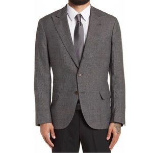 ⚠️$3,440 NWT Brunello Cucinelli Plid Linen Wool 3-Button Blazer